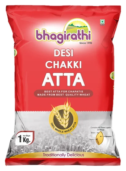 Bhagirathi Desi Chakki Wheat Atta (देसी चक्की आटा) pack
